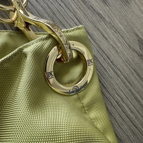 Chartreuse Tote With Brown Leather Strap - Picture 7 of 9